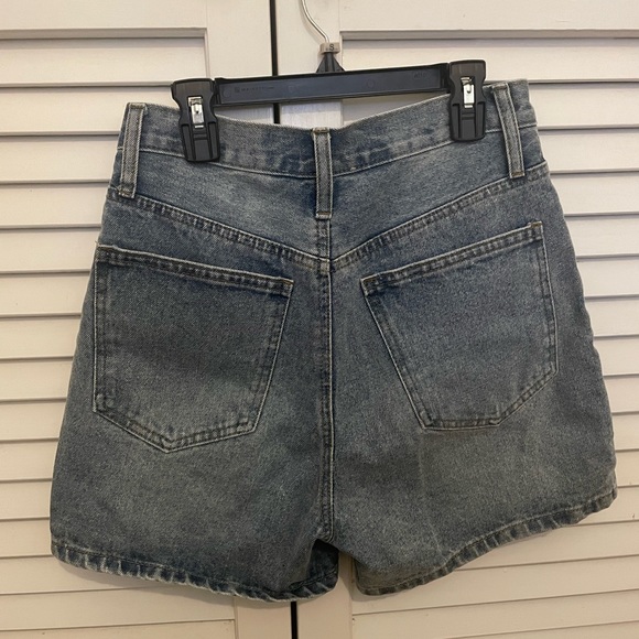 Et Clet High Rise Asymmetrical Denim Shorts - Picture 2 of 4